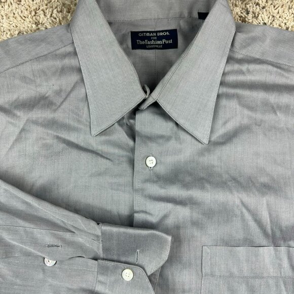 Gitman Bros For Fashion Post Louisville Button Up Shirt 15.5 33 Gray Custom - Picture 3 of 7